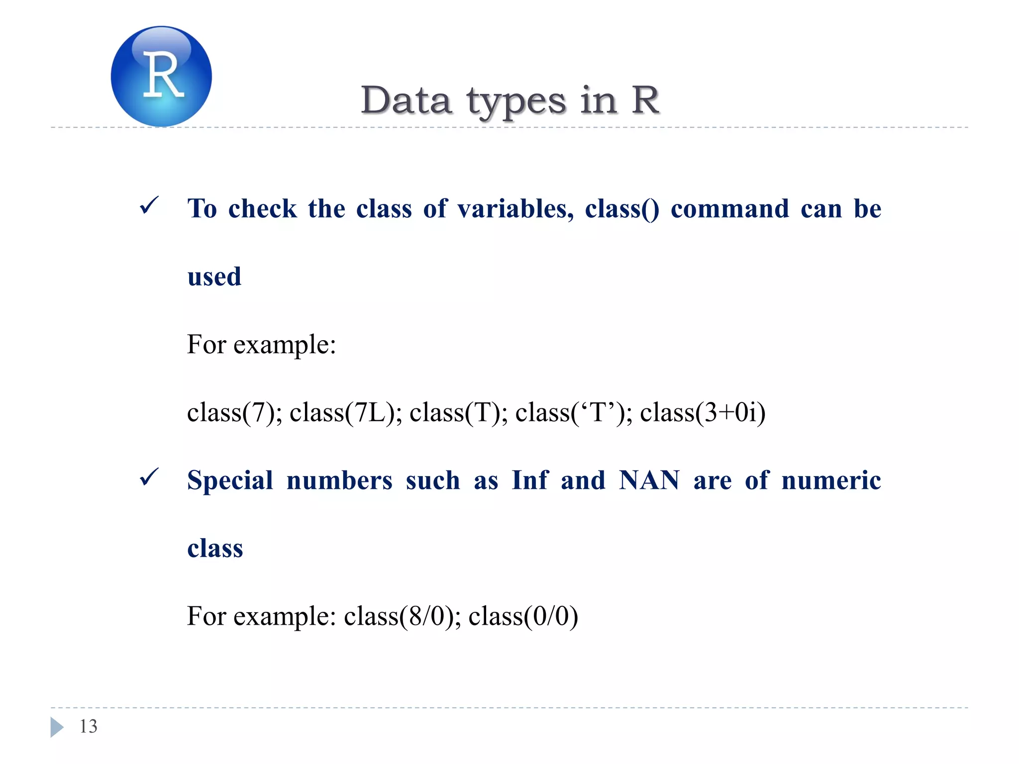 2 data types and operators in r | PPT | Free Download
