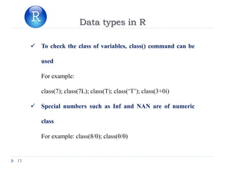 2 data types and operators in r | PPT