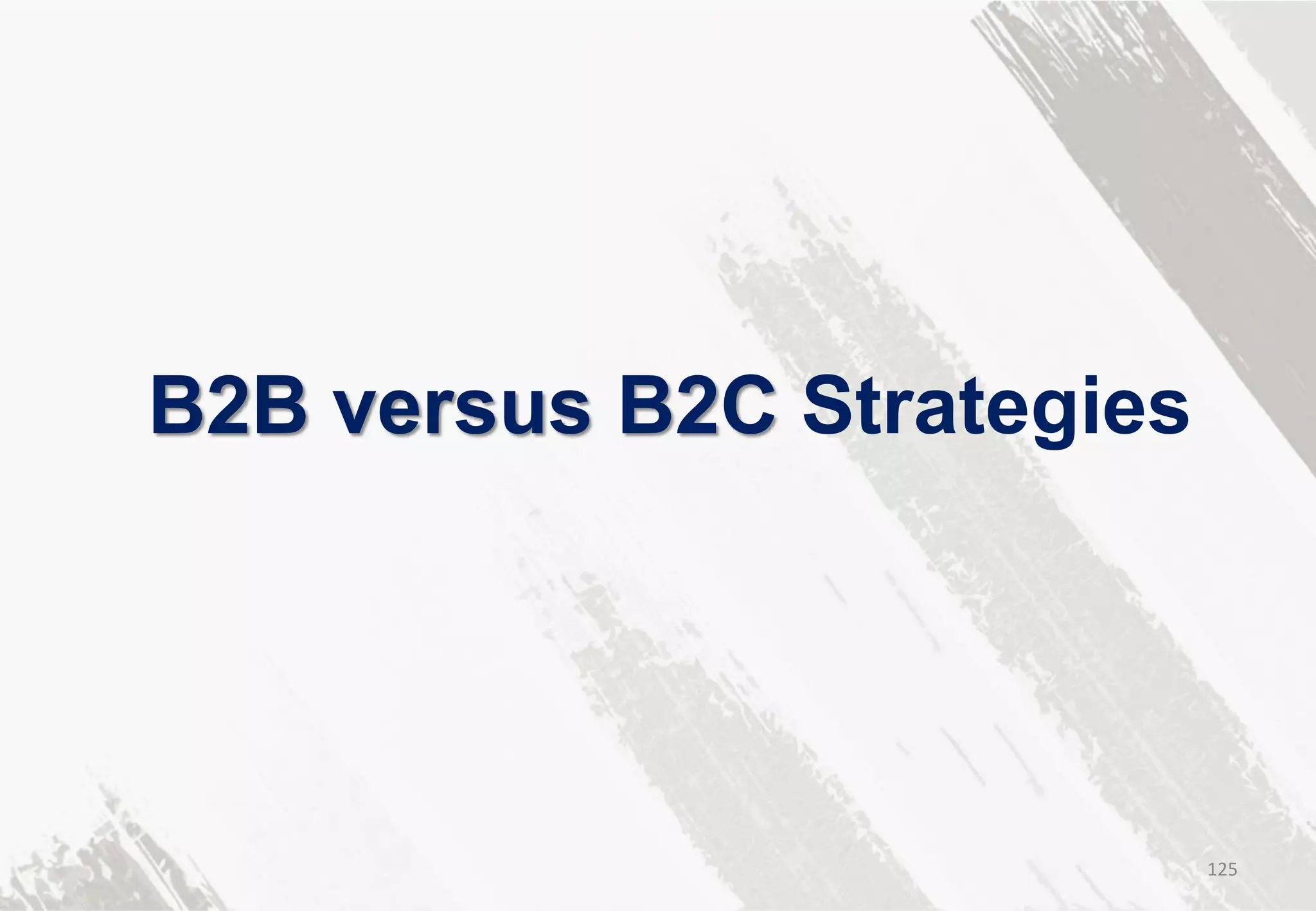 B2B versus B2C Strategies
125
 