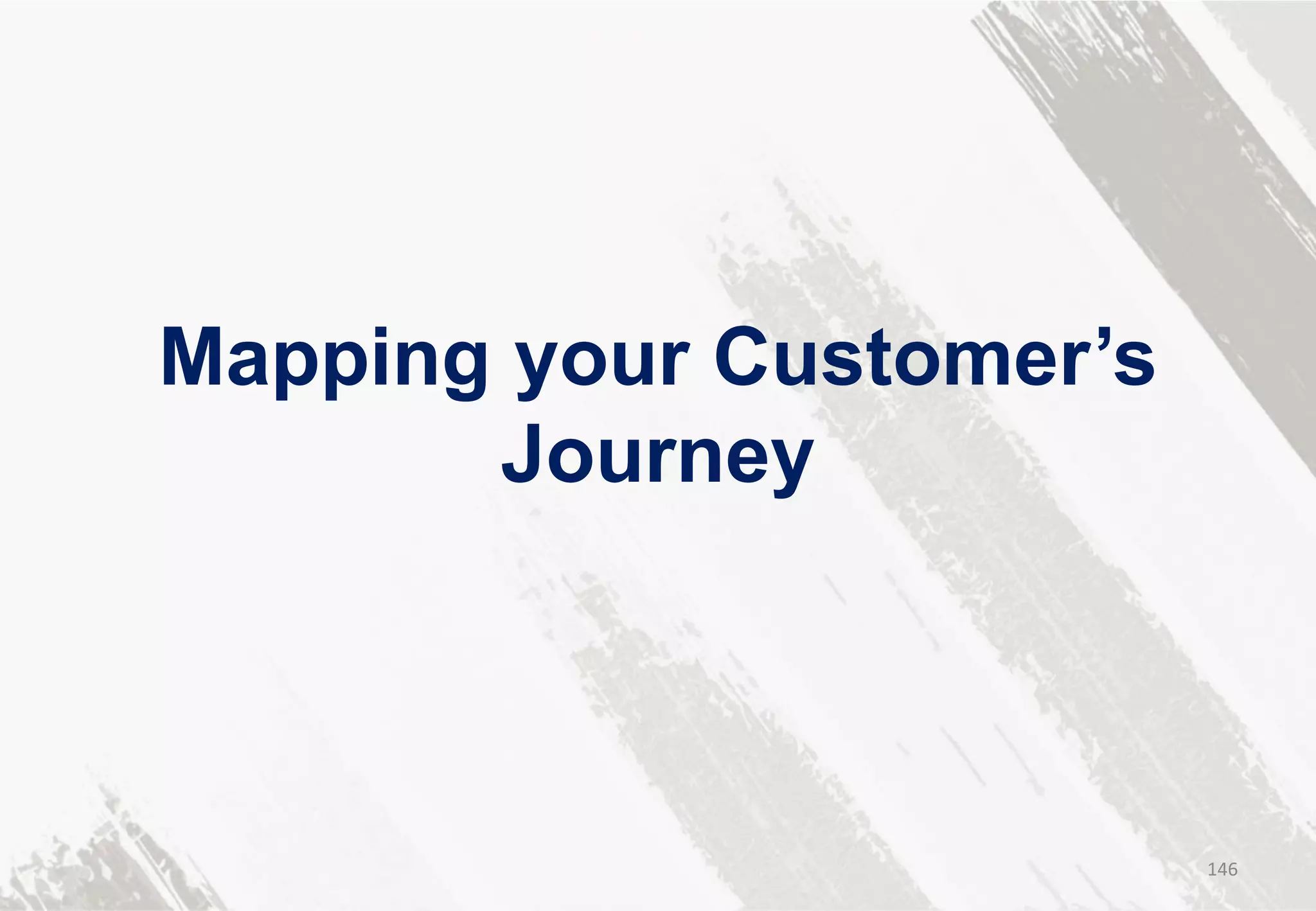 Mapping your Customer’s
Journey
146
 