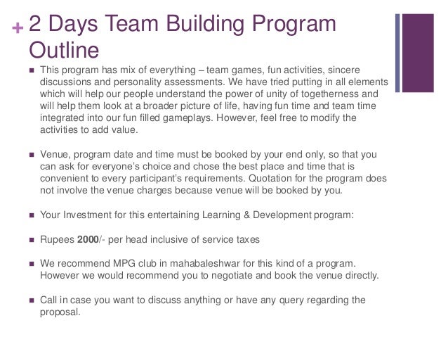 2 days team building program