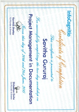 Project management certificate