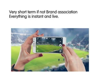 Very short term if not Brand association
Everything is instant and live.
 