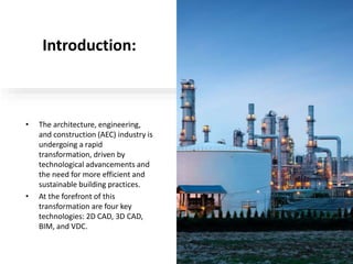 2D CAD, 3D CAD, BIM, and VDC for Seamless AEC Project Lifecycle ...