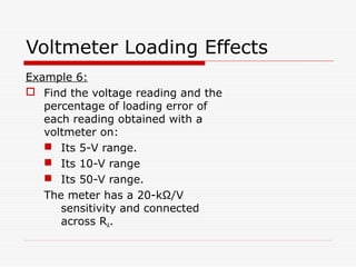 Voltmeter Sensitivity Example 2 dc meter | PPT