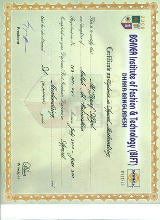 BGMEA certificate
