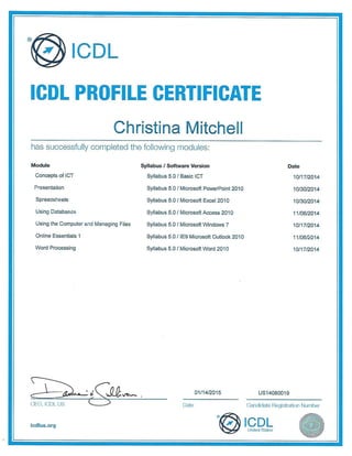 ICDL Certificate