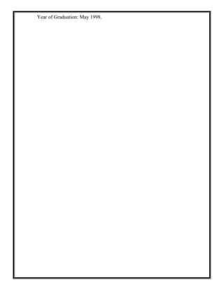 Year of Graduation: May 1998.
 