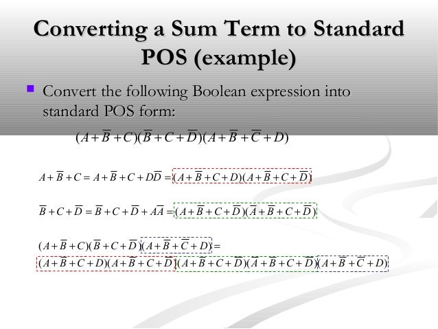logic simplification using sop pos form