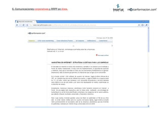 6. Comunicaciones  corporativas  y RRPP en  línea. 
