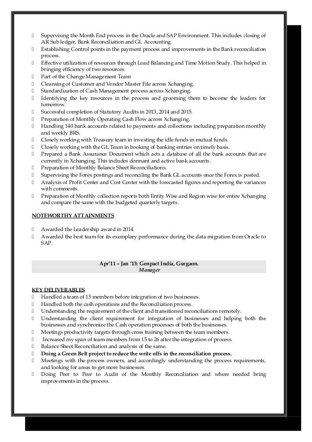 operations resume reconciliation Banking and Resume Final R2R operations resume reconciliation Banking and Resume Final R2R