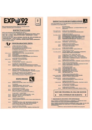 Programa del 2 de junio de EXPO 92