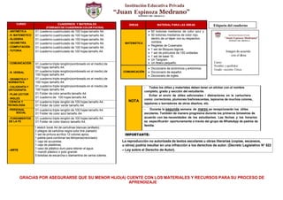 lista de utiles 2024 segundo grado JEM | PDF