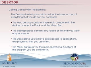  A brief description of each part