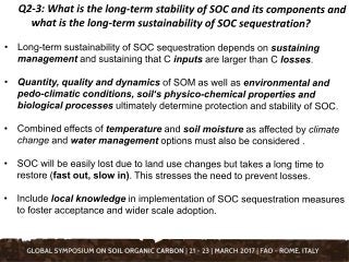 Theme 2: Main session outcomes and key messages