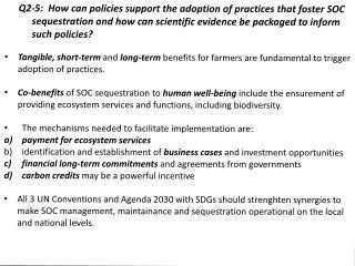Theme 2: Main session outcomes and key messages