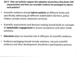 Theme 2: Main session outcomes and key messages