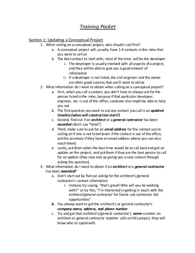 BidClerk Training Packet Example