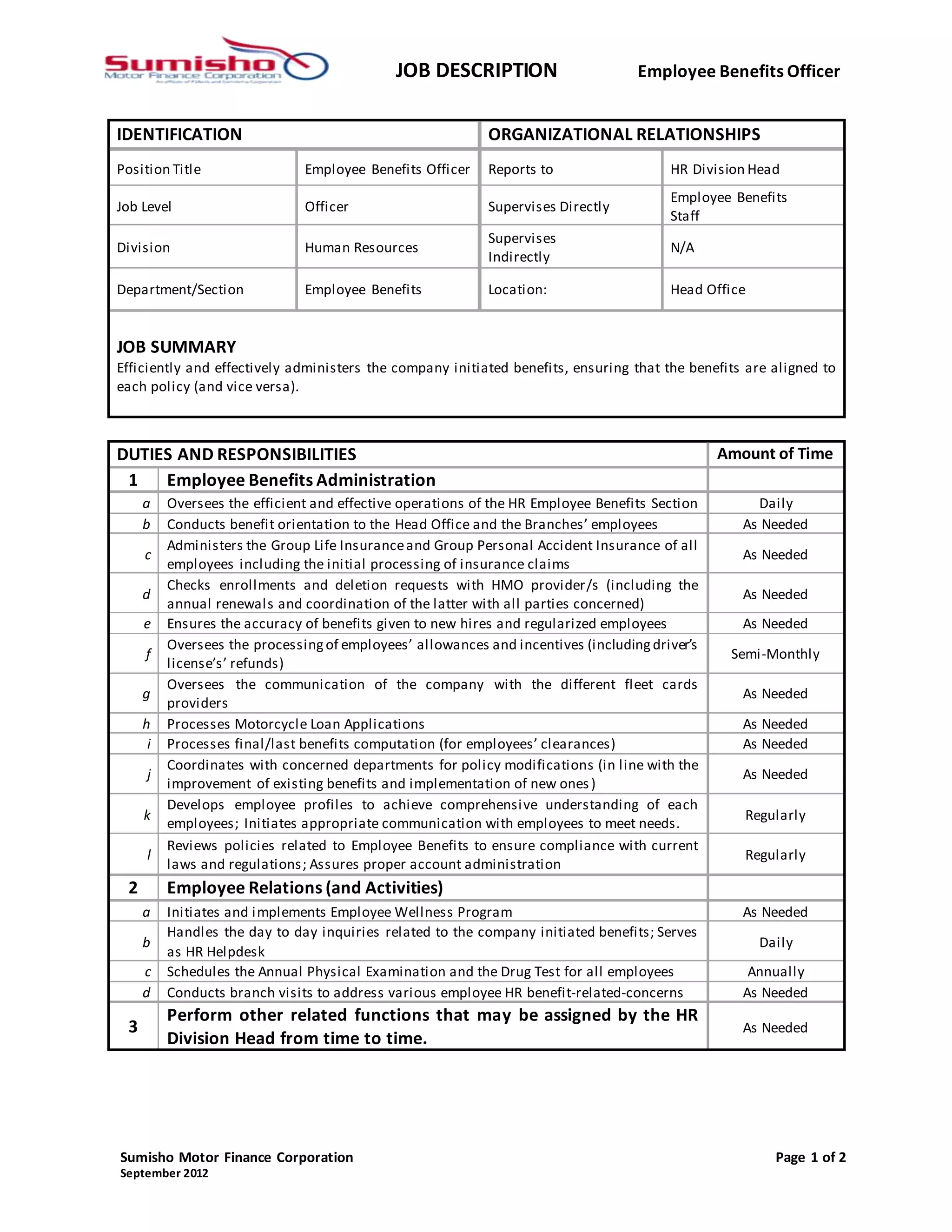 JD Employee Benefits Officer PDF