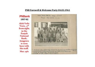 PNB Farewell & Welcome Party 04.03.1961
 