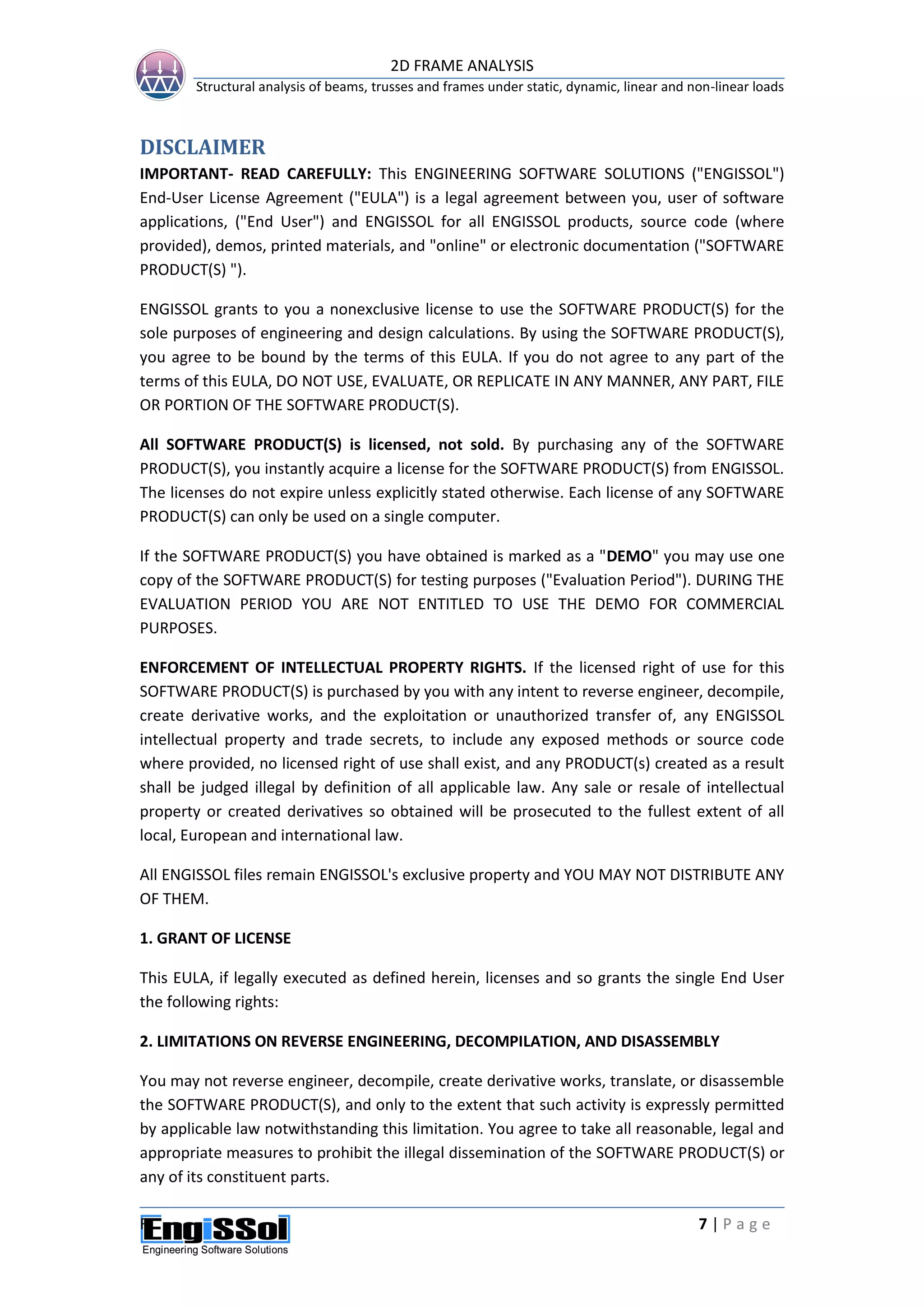 User Manual for 2D Frame Analysis Software | PDF