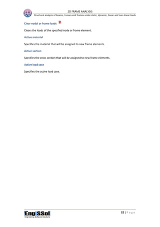 User Manual for 2D Frame Analysis Software | PDF