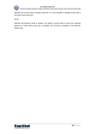 User Manual for 2D Frame Analysis Software | PDF