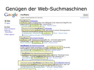 Genügen der Web-Suchmaschinen