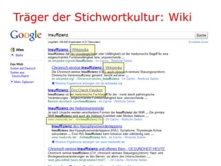 Träger der Stichwortkultur: Wiki
