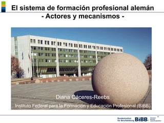 El sistema de formación profesional alemán
         - Actores y mecanismos -




                    Diana Cáceres-Reebs
 Instituto Federal para la Formación y Educación Profesional (BIBB)

                                                                      ®
 