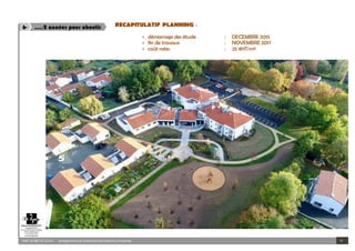SAINT HILAIRE DE LOULAY Aménagementduparc etdesjardinsdela résidenceLaPeupleraie 11
6- ….2 années pour aboutir RECAPITULATIF PLANNING :
> démarrage des étude : DECEMBRE 2015
> fin de travaux : NOVEMBRE 2017
> coût ratio : 25 €HT/m²
>
 