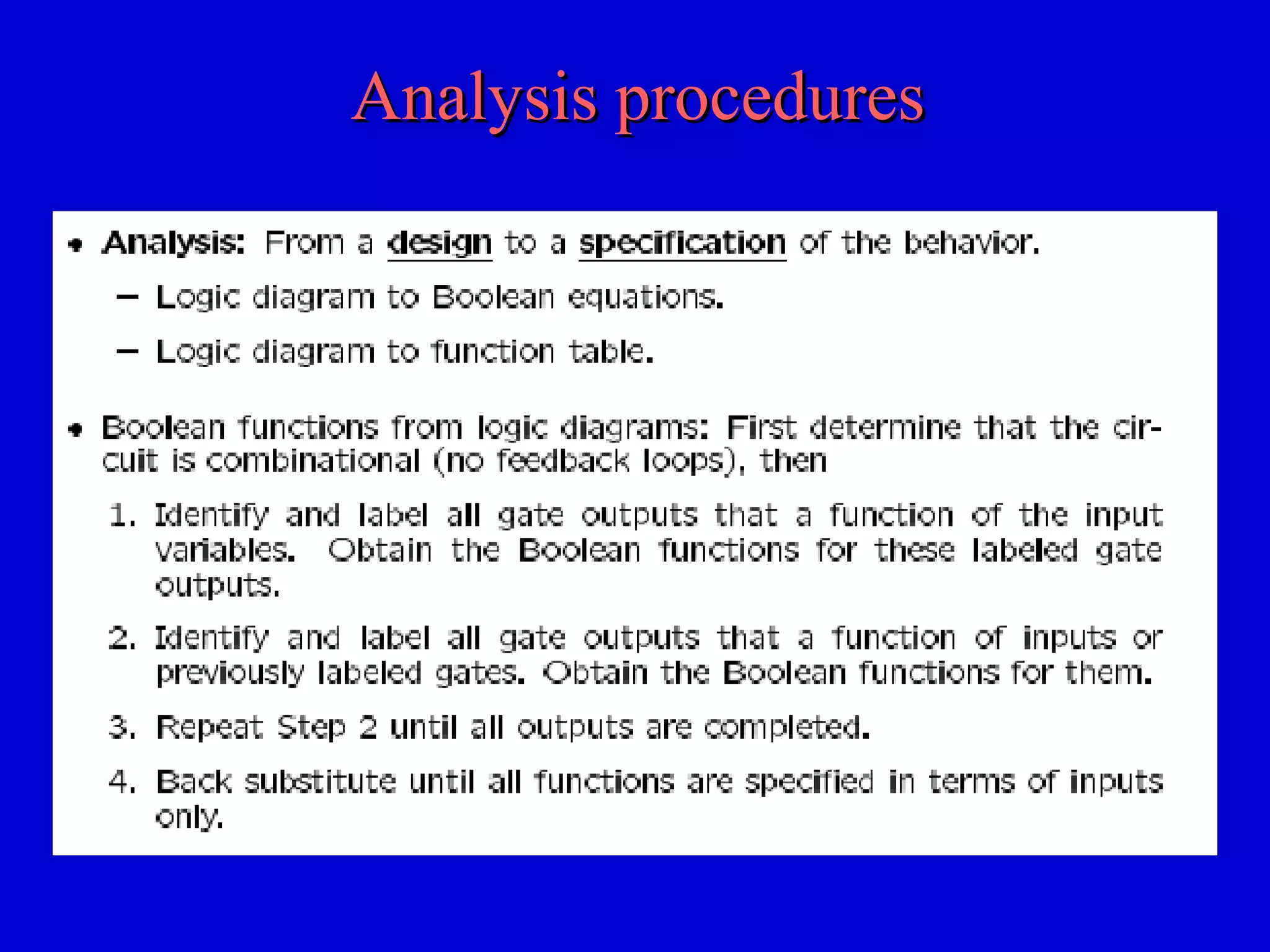 Analysis proceduresAnalysis procedures
 