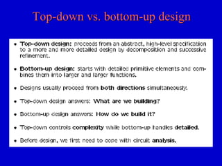 Top-down vs. bottom-up design 
 