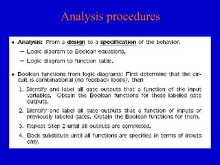 Analysis procedures 
 