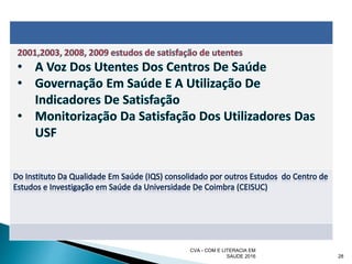 CVA - COM E LITERACIA EM
SAUDE 2016 28
 