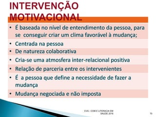 CVA - COM E LITERACIA EM
SAUDE 2016 70
 