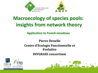 Macroecology of species pools:
insights from network theory
Application to French meadows
Pierre Denelle
Centre d’Ecologie Fonctionnelle et
Evolutive
DIVGRASS consortium
 