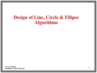 Larry F. Hodges
(modified by Amos Johnson)
1
Design of Line, Circle & Ellipse
Algorithms
 