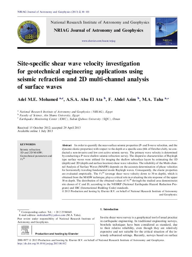 2d Masw Analysis For Geotechnical Engineering 2d Masw Analysis For Geotechnical Engineering