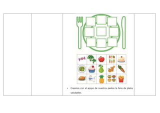 • Creamos con el apoyo de nuestros padres la feria de platos
saludables.
 