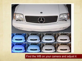 Find the WB on your camera and adjust it