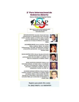 2do Foro Internacional Gobierno Abierto isap_ac_septbre 27 y 28 de 2017_hermosillo