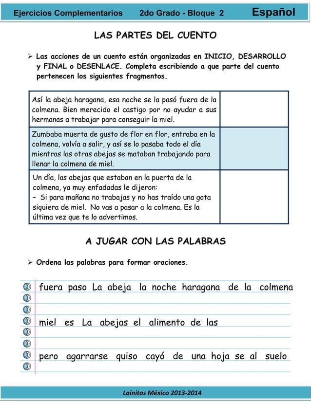 2do grado bloque 2 ejercicios complementarios