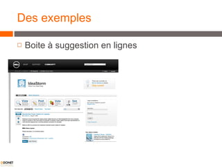 Des exemples Boite à suggestion en lignes 