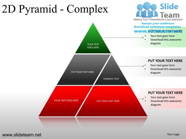 2d pyramid stacked shapes chart complex powerpoint presentation slides ...