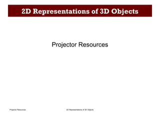 2D Representations of 3D Objects

Projector Resources

Projector Resources

2D Representations of 3D Objects

 