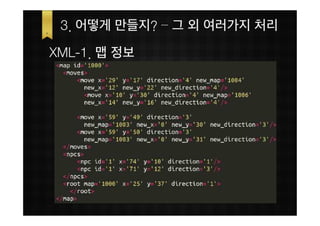3. 어떻게 만들지? – 그 외 여러가지 처리
XML-1. 맵 정보
 