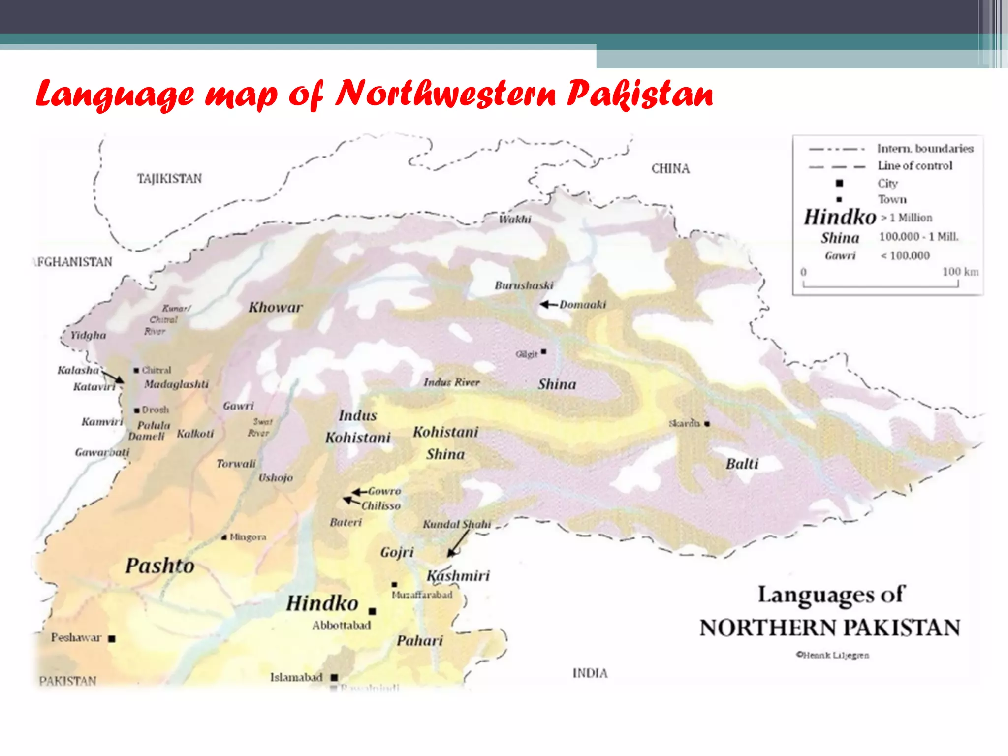 Language map of Northwestern Pakistan
 