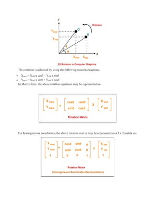 2D Transformation in Computer Graphics | PDF