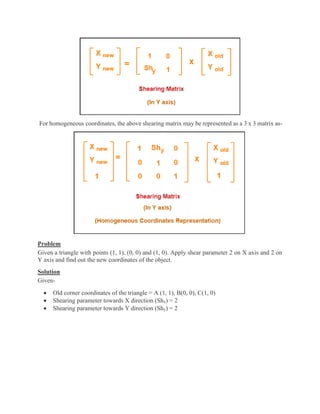 2D Transformation in Computer Graphics | PDF